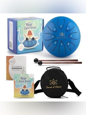 Steel Tongue Drum For Kids, Calm Drum 6 Inch 8 Notes With Sing-A-Long Storybook